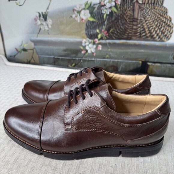 Mens SVL Footwear Size 9.5 Brown Leather Oxford Captoe Dress Shoes main image 6